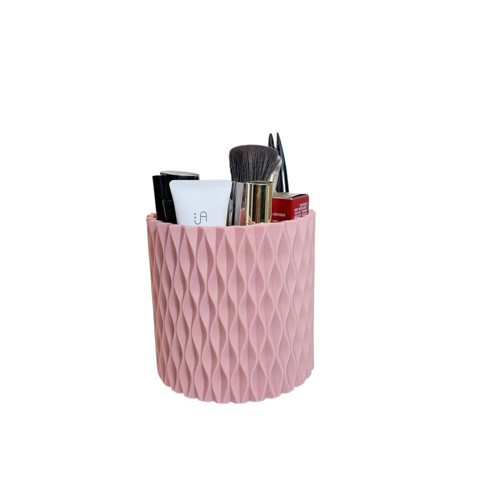 DHYUACN Pen Holder 1 Piece Creative Simplicity Pen Holder Solid Color Desktop Stationery Organizer Multifunctional MakeUp Brush Desk Pen Holder(Pink)