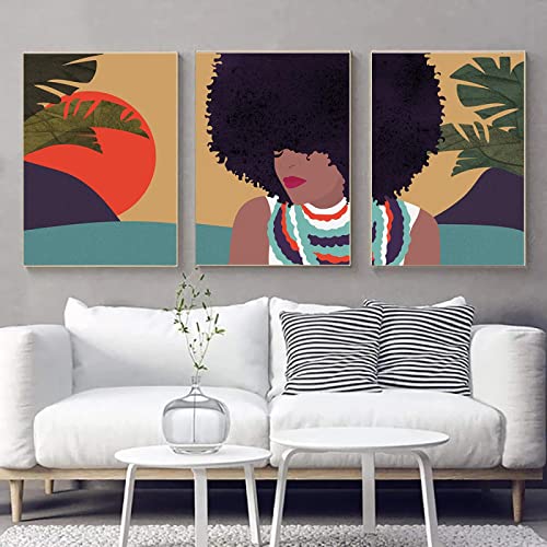 Affiches femme africaine boho pour un salon chaleureux au style afro-chic