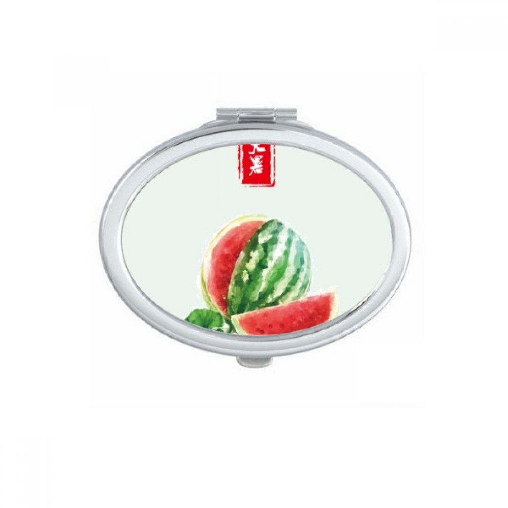 Miroir ovale de poche maquillage nomade avec son design compact pour retouches express