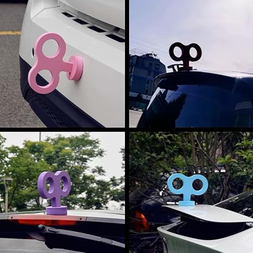 Image of 3D Car Wind Up Key, Cute Clockwork Car Roof Rear /Top /Trunk /Sunroof Decoration Universal Auto Exterior Accessories for DIY Styling & Decoration (Blue)