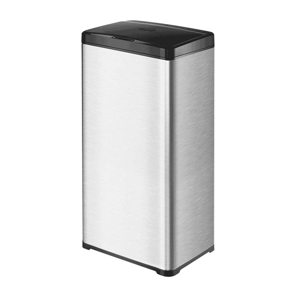 13 Gallon Stainless Steel Automatic Trash Can Large Metal Indoor Trash Can with Lid Powered by Batteries not