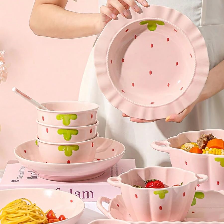 Amazon.co.jp: 食器 食器セット お皿セット フリル 茶碗 深皿 深碗 丼