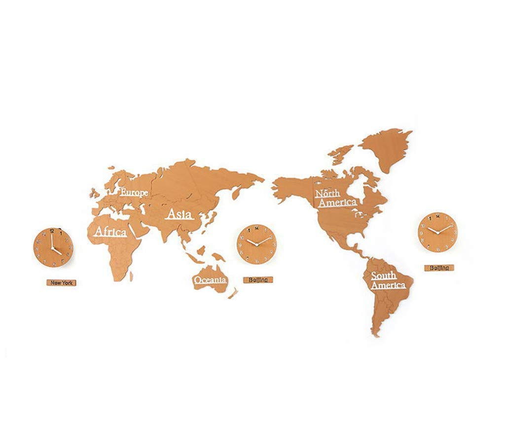 Horloge carte du monde 3D grand autocollant mural décoratif salon design moderne