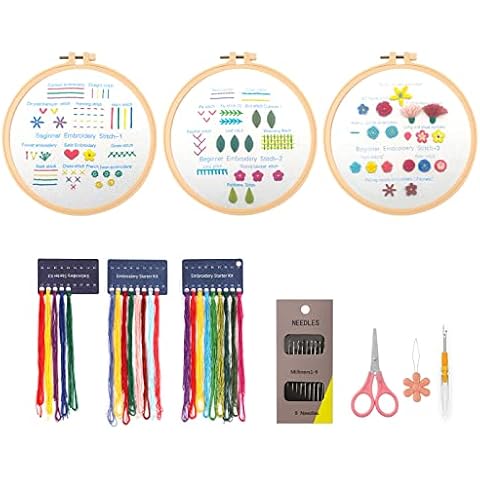 Kit de Bordado para Principiantes con 3 Kits Punto de Cruz Cover