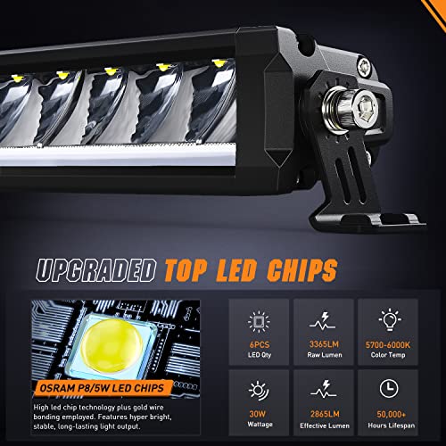 Image of Nilight Pro Series 2PCS 9 Inch Single Row Slim LED Light Bar with DRL