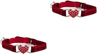 iplusmile 2 Peças De Coleira De Cachorro Pequeno Colar De Amor Com Imagem De Coração Colar De Pescoço De Gato Coleiras De Gato Colar De Gato Separatista Com Sino Strass Corrente De Gato