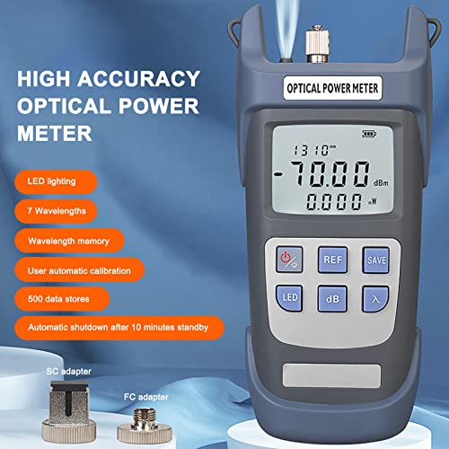 Optischer Hochpräzisions Leistungsmesser,Tragbarer Glasfasertester Mit 7 TestwellenläNgen,Für Telekommunikation Catv Dem Bau Und Der Wartung Von Integrierten Kabeln
