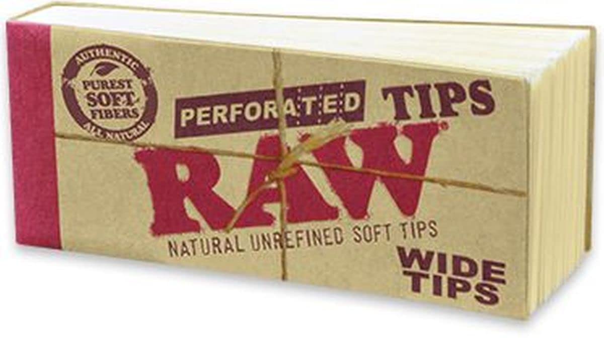Raw Natural Hemp & Cotton Rolling Tips, Wide Tips (Pack of 50Tips) Full Sealed Box