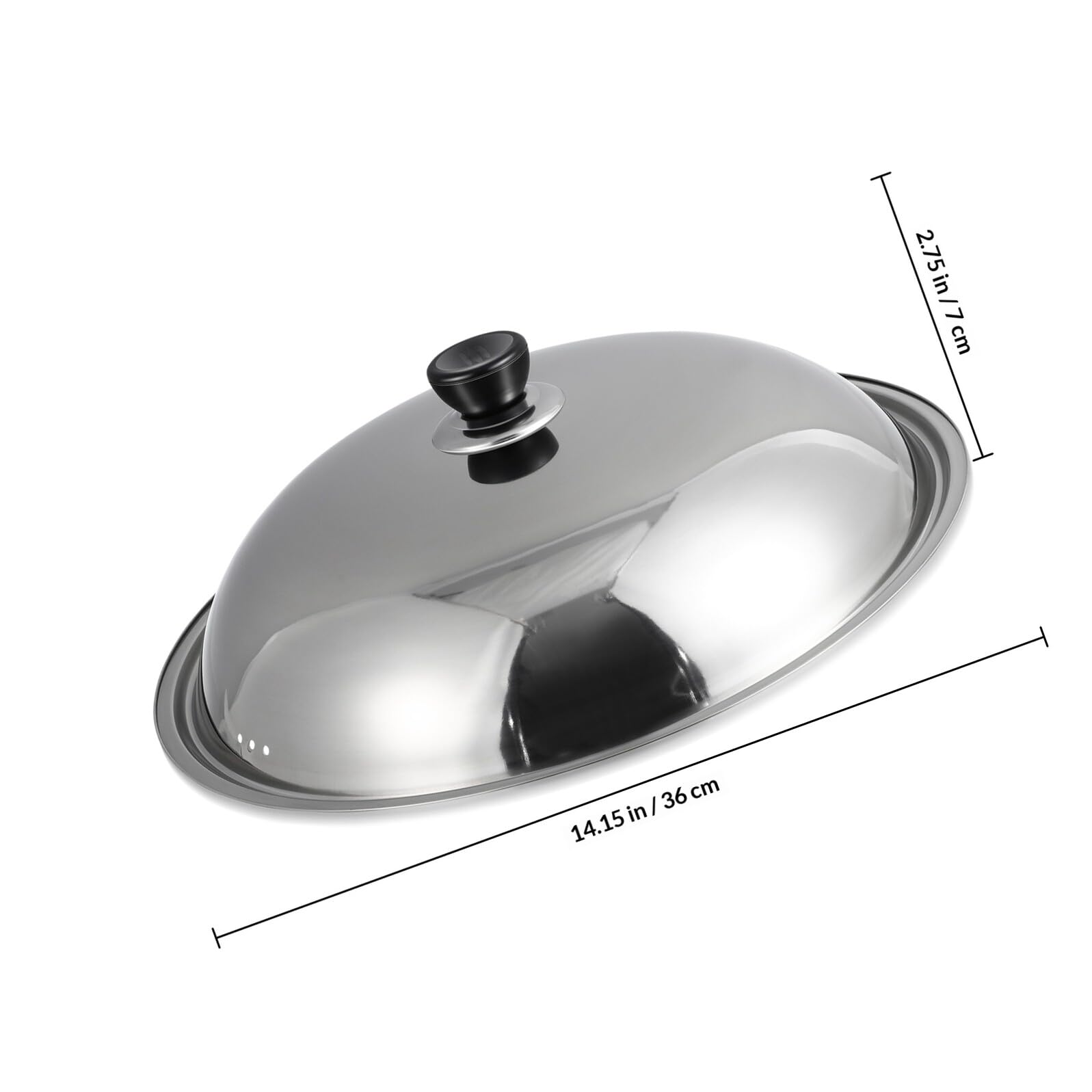 YARNOW Topfdeckel aus Edelstahl mit Spritzschutz und Hitzeschutz Runder Küchendeckel für Töpfe und Pfannen 36cm Verhindert Öl Spritzer und Hält Dampf im Topf Zufälliger Zufälliger Stil