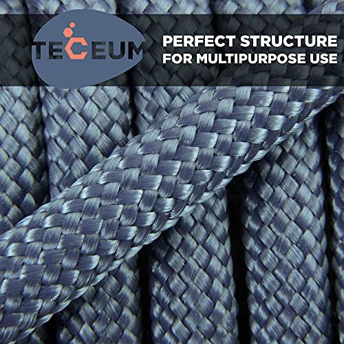 TECEUM Paracord Tipo Iii 550 Blue Oil – 100 Pés – 4 Mm – Corda Tática Mil-Spec – Cabo para Exterior