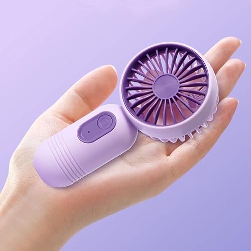 Miniatura 7 de VanSmaGo Mini ventilador portátil de mano pequeño con 3 velocidades para viajes, ventilador de pestañas recargable USB con pilas, negro y rosa