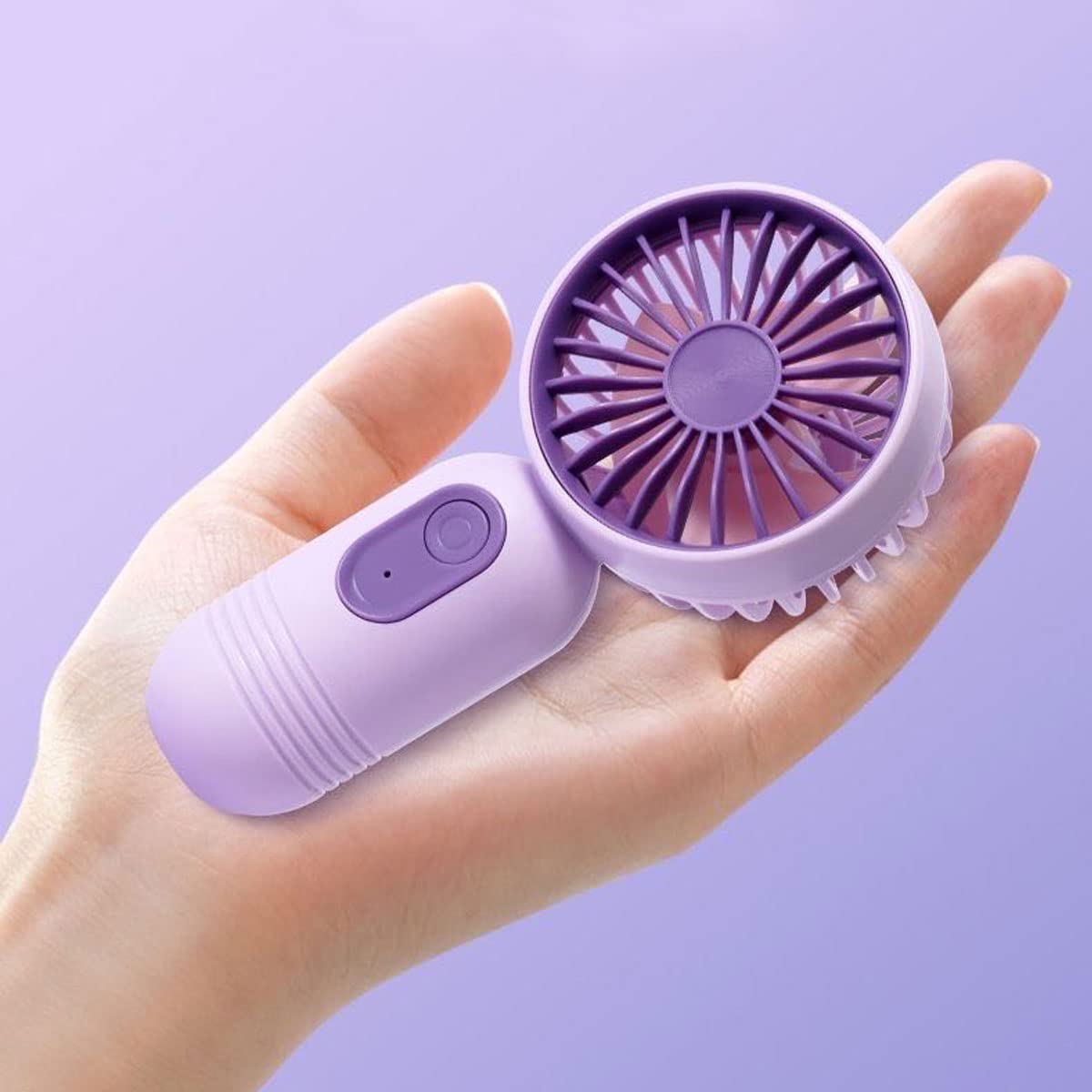 JODNO Mini ventilatore portatile, grazioso ventilatore portatile a batteria, leggero, piccolo ventilatore personale (nero, 2 pezzi, bianco, rosa, blu, viola)
