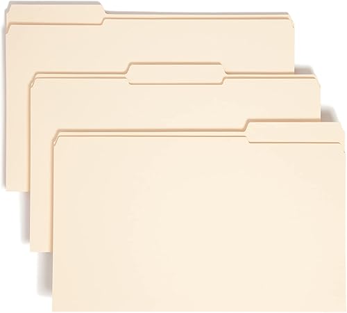 Smead Carpetas de archivos pestaña reforzada de 13 expansión de 1-12 pulgadas tamaño legal manila 50 por caja 15405