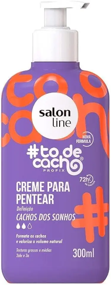 Salon Line, #TodeCacho, Creme de Pentear, Cachos dos Sonhos, Vegano - Para Cabelos Ondulados, Cacheados e Crespos, 300 ml