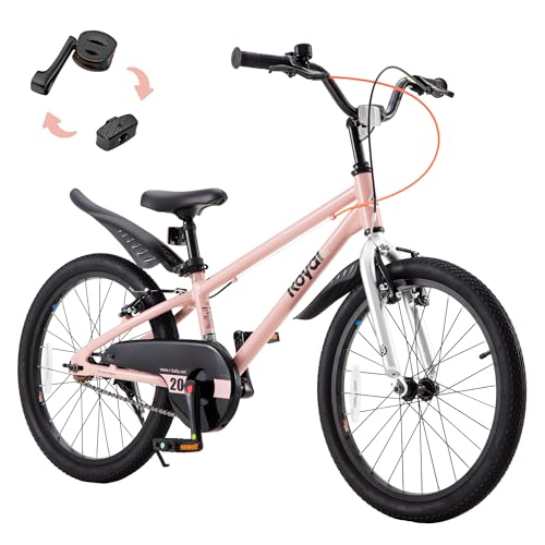 Image of RoyalBaby EZ-Pro Kids Bike, Lightweight Aluminum 2-in-1 Balance to Pedal Bike with One-Key Switch, 14 16 18 20 Inch for Age 3-10 Years