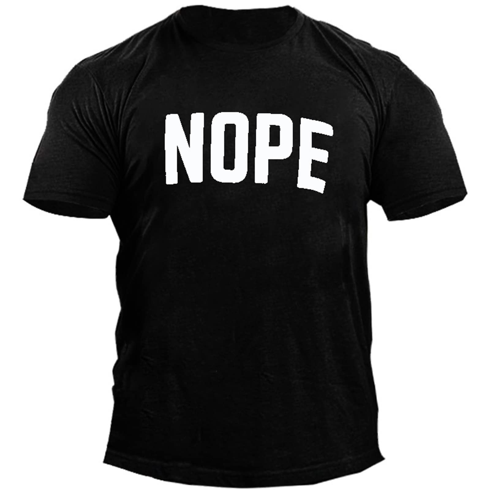 Keepmore Men's Black Nope T Shirt Funny Sarcasm Humorous T-Shirt Joke Gag Gift For Adult