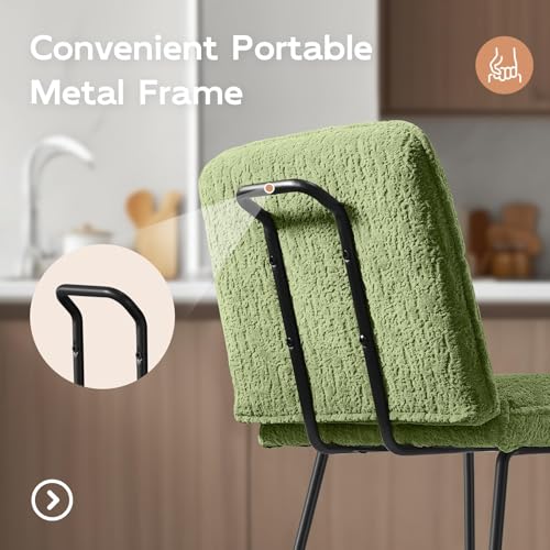 Image of Ollega 26 inch Counter Height Bar Stools with Back, Set of 4, Green Velvet