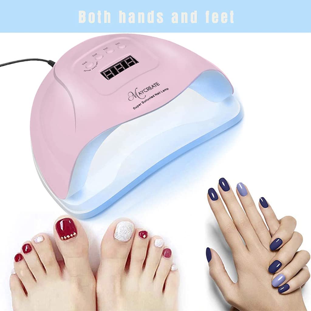 MAYCREATE® 120W UV LED Nail Lamp - Faster Nail Dryer Gel Polish Light,UV Gel Lamp With 36 Light Beads & 4 Timer Setting,Professional Curing Lamp for Fingernail and Toenail (Pink) 2