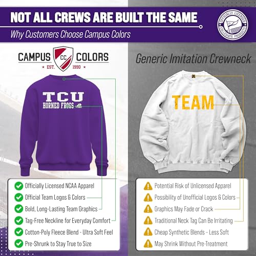Image of NCAA College Sweatshirt Fleece Crewneck Pullover for Men and Women | Officially licensed NCAA college gameday crewneck pullover - 9 oz fleece lined sweatshirt with arch and logo design