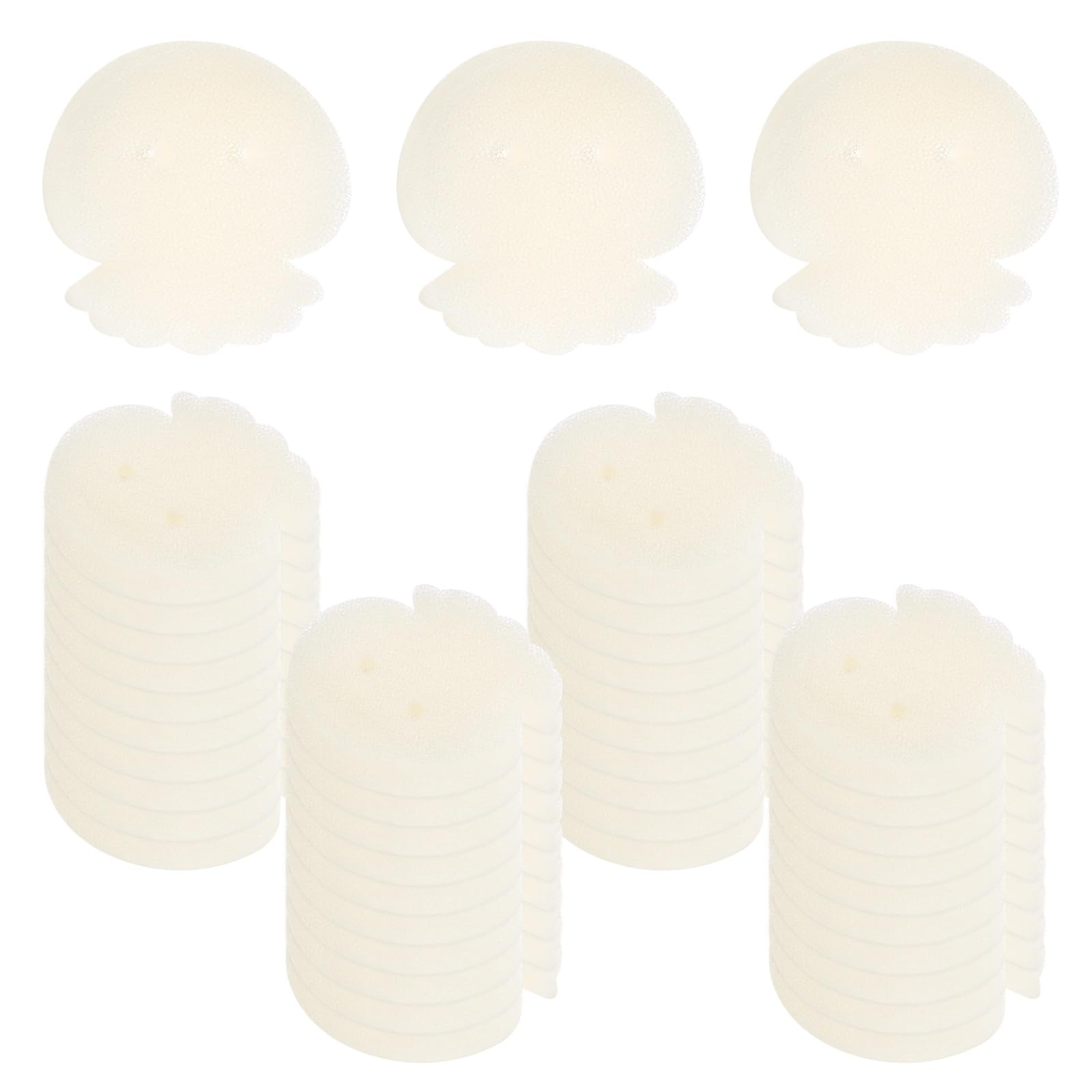 M METERXITY 20-Pack Hot Tub Scum Absorber, 10x10 Cm/3.9x3.9 Inch Sponge Jellyfish Pattern Scum Balls for Spa, Bathtub and Swimming Pool to Soak Up Oils Bathtub Accessories [White] — image 1