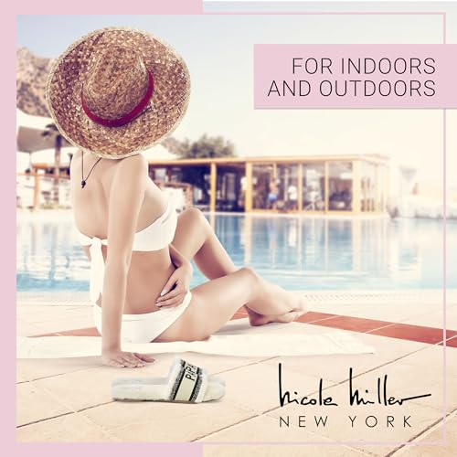 Nicole Miller Paris Flat Slide Slippers for Women, Chic Faux Fur Lined Sandals - Fashionable Women's Slippers Perfect for Indoor & Outdoor Use - Stylish Gifts for Women4