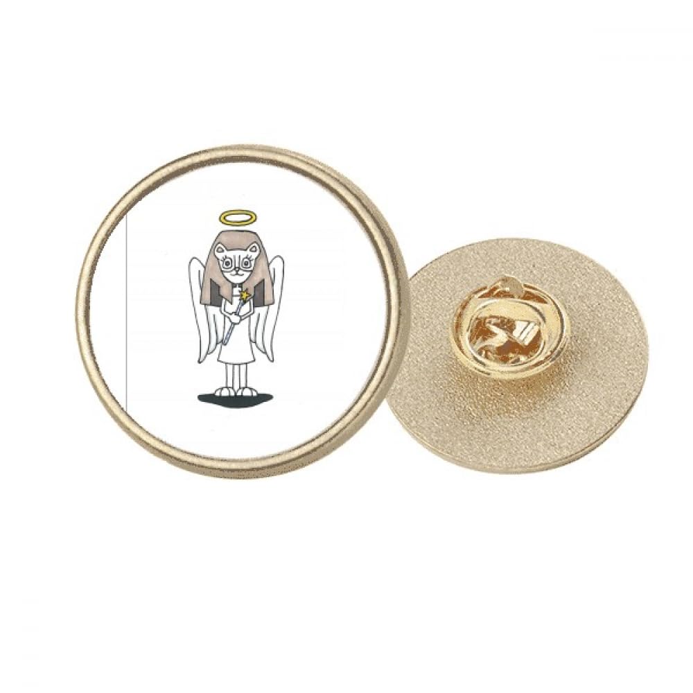 Broche ailes d'ange dorée avec halo finition luxe taille M