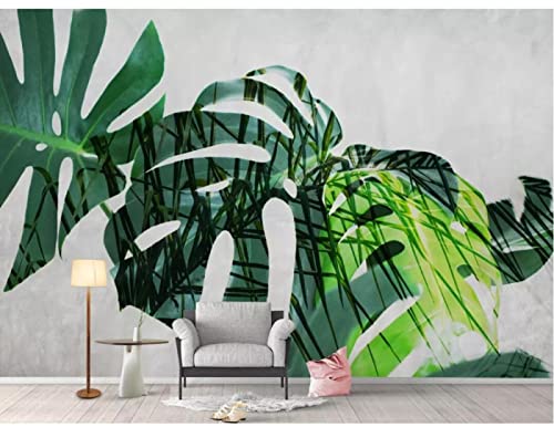 Papier peint mural 3d feuilles style minimaliste