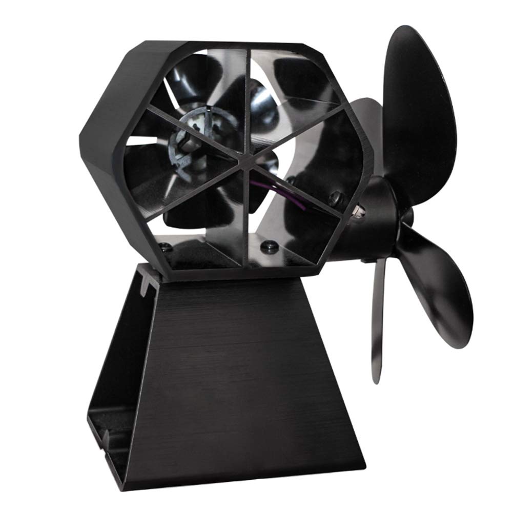 4 vleugels warmteaangedreven kachelventilator - houtblokbrander - efficiënte