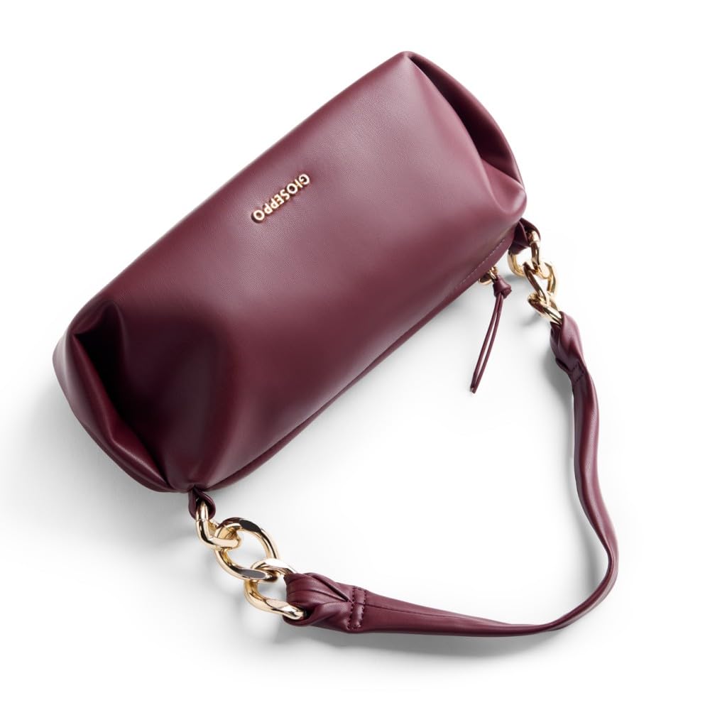 Gioseppo OGILVIE, Bolso estilo bandolera alargado, incluye asa corta y detalle eslabones en los lados para Mujer, piel sintética lisa, cierre cremallera y bolsillo interior, medidas 28,5*10,5*14,5