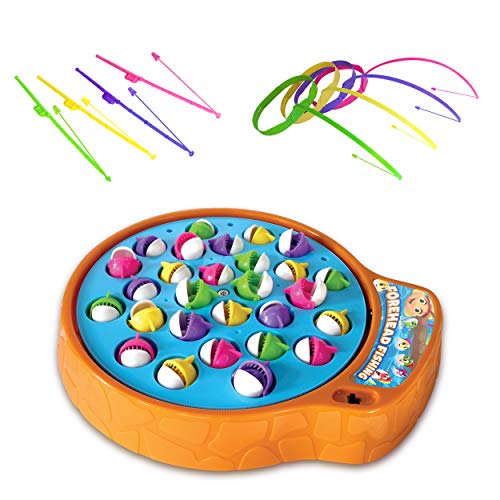 Fishing Fun Game for Preschoolers | 28 Fish, 4 Rods, Rotating Board | Helps Kids 3+ Develop Fine Motor Skills