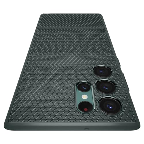 Image of Spigen for Galaxy S22 Ultra Case, Liquid Air [No Magnet Ring] [Military-Grade Protection] - Abyss Green