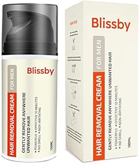 Blissby Hair Removal Cream for Men, Gently Remove Anywhere Unwanted Body Hair, Powerful and Effective in 10 Minutes, Depilatory Cream with No Smell and Non Irritation, for All Skin Types