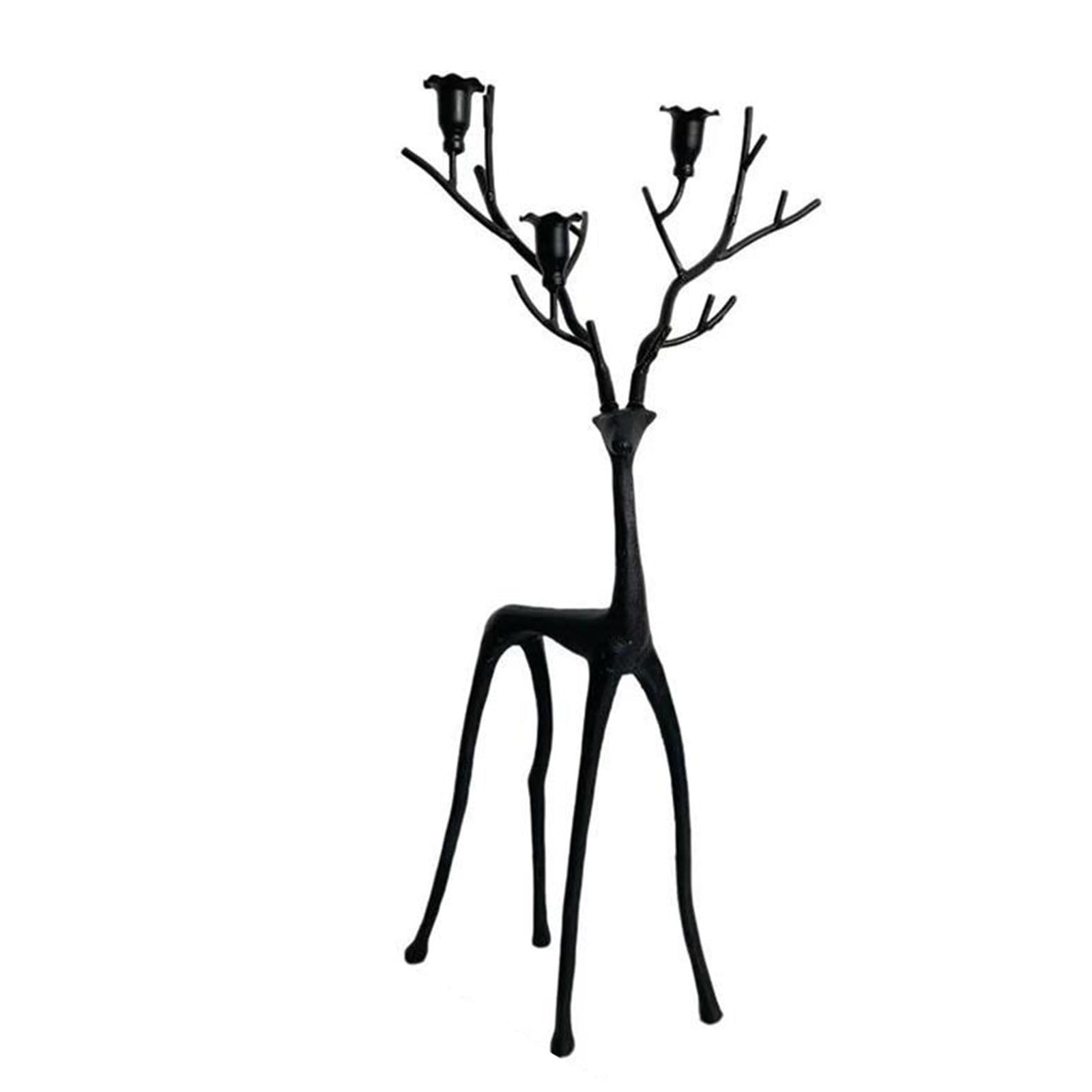 Hsioluted Iron Deer Stand Holiday Decoration Display with Plant Decoration Space Wrought Iron Stand