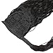 Wrap Around Ponytail Extensions Magic Paste Water Wave Ponytail Human Hair for Black Women Curly Hairpiece Black 12 inch