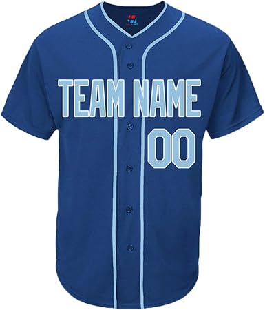 Royal blue and black baseball jersey Clearance