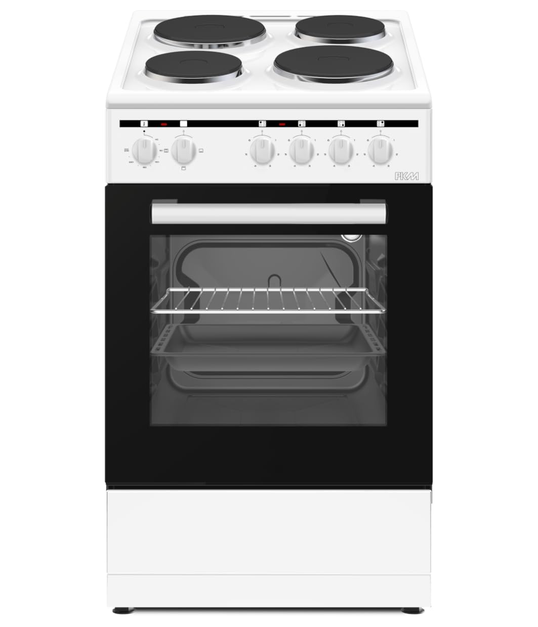 PKM Standelektroherd EH4-50KPQ | 48 Liter Garraum | Energieeffizienzklasse A | 4 Kochfelder