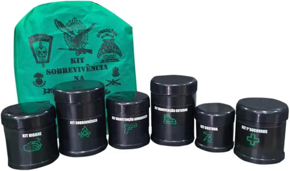 Kit Completo De Campo Recruta Sobrevivência Militar Na Selva