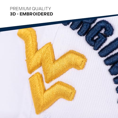 Gorra bordada West Virginia University ajustable blanca miniatura 3