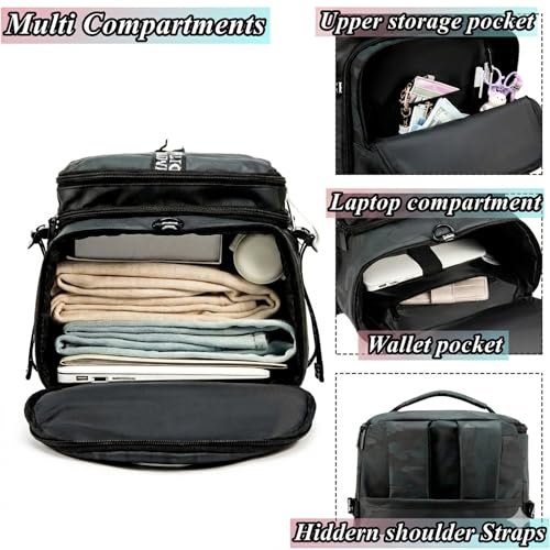 Image of Gym Duffle Bag Backpack,4‑Way Waterproof with Shoe Compartment Travel Hiking Laptop