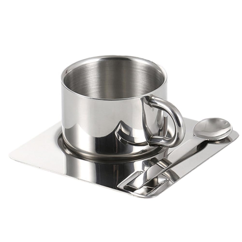 CTRLZS Coffee Cup Set with Spoon Placemat Kitchen Beverage Water Cup Tableware Accessories