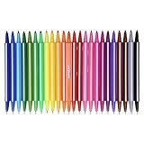 Inspired Art Coloring Marker Set For Drawing & Sketch. Felt Tip Pens For Adults & Kids - Set of 24 Twin Tipped Fineliner Markers & Colored Pens for Sketchbook & Adult Coloring Books