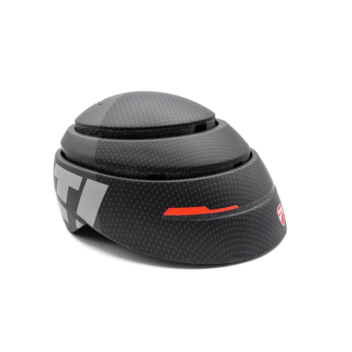 Ducati Casco Foldabile Urban, richiudibile Unisex Adulto, Nero con Dettagli Rossi, Large