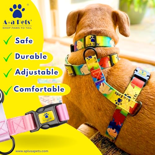 Image of A+a Pets' H-Harness for Dogs, Cats | Soft Premium Waterproof (Beachy Vibes, L)