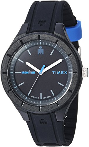 Timex TW5M17100 Ironman Essential Urban Analog 38mm Black/Blue Silicone Strap Watch