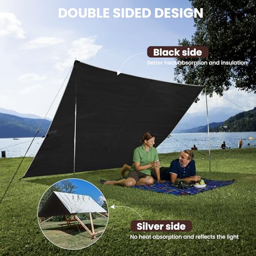 Sunvigor Tarp 10X12Ft, Extra Thick 16Mil Heavy Duty Waterproof Tarps With Brass Grommets And Reinforced Edges thumb #4