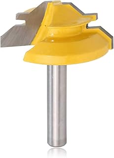 Mesee 45 Degree Drawer Lock Miter Router Bit with 1/4 Inch Shank, 1/2 Inch Stock Joint Milling Router Bit Woodworking Milling Cutter Tool, 1-3/8 Inch Cutting Diameter