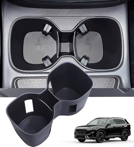 Image of Center Console Cup Holder Inserts for Honda CRV 2026 2025 2024 2023, Interior Accessories Car Cup Holder for 2023-2026 CR-V, Black