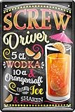 schilderkreis24 – Cartel de chapa para cóctel, receta, decoración, bar, cocina, pub, bar, bar, bar, bar, bar, bar, regalo, regalo, cumpleaños, Navidad, bebidas, tónicos, bebidos, 20 x 30 cm (Screw