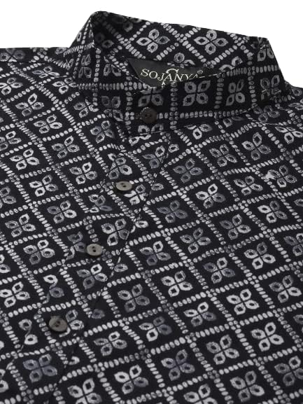 Image of SOJANYA (Since 1958, Men's Silk Blend Grey Kurta Pyjama & Silk Blend Jacket Combo