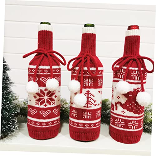 Tapa decorativa de vino navideña con diseño de árbol de Navidad PRETYZOOM en color rojo 6